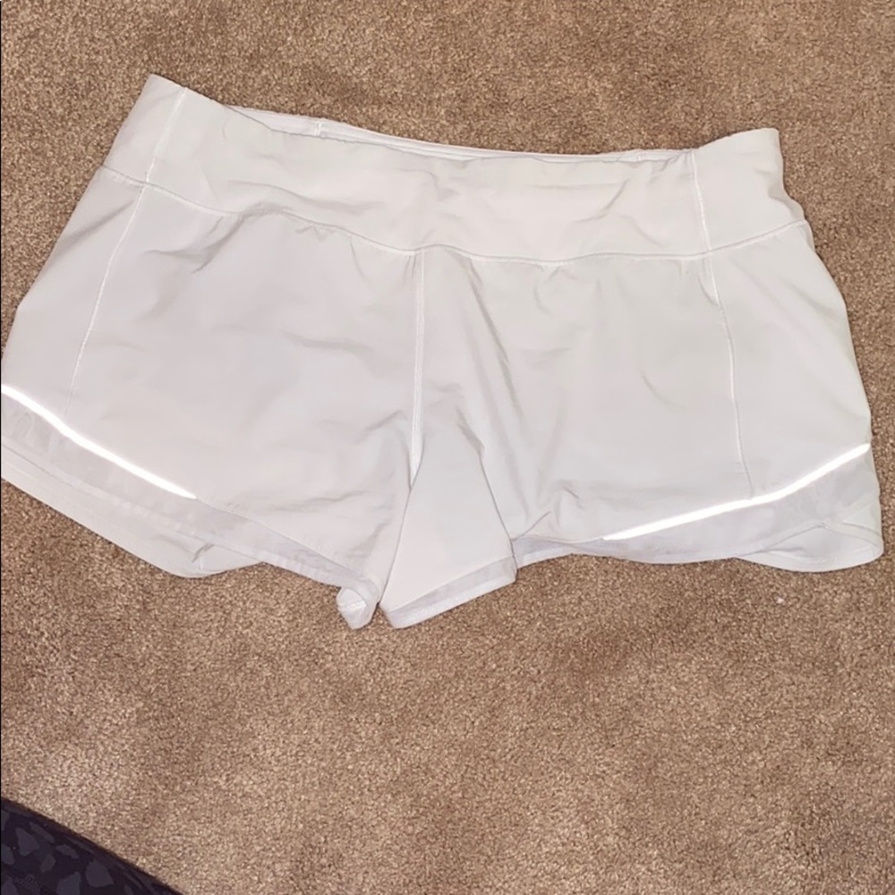 White lululemon athletic shorts